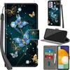 PHINIENLAND Cover per Samsung Galaxy A33 5G custodia portafoglio Farfalla | 3 scomparti carte, 1 tasca banconote, Chiusura magnetica, Supporto, Pelle PU flip cover per Samsung A33 5G