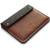 Crazy Horse Craft Custodia in vera pelle italiana per MacBook Pro 14 con M1/M2 - marrone classico - Vintage Wool Felt Case, Cover, Mac Laptop Bag