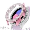 DEALELE [CONFEZIONE DA 2] Custodia compatibile con Samsung Galaxy Watch FE / 5/4 40 mm, custodia protettiva PC con doppio strato di diamanti brillanti, 40 mm, rosa + trasparente