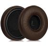 Generic Cuscinetti auricolari di ricambio compatibili con Beyerdynamic AVENTHO Wireless Headset Riparazione, Extra Comfort Memory Foam, Pelle proteica (pelle marrone)