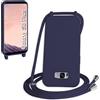WenBaby Cover Compatible con Samsung Galaxy S8 Plus,Cellulare Girocollo Custodia con Cordino TPU Corda Silicone Case Bumper per Samsung Galaxy S8 Plus Custodia, Blu navy