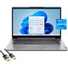 Lenovo Ideapad 1 Laptop for Business & Student, 14 HD Display, Intel Celeron N4020, 4GB RAM, 128GB eMMC, WiFi 6, Webcam, USB-C, Fast Charge, PDG HDMI Cable, Win 11 Home S, US Version KB, Cloud Gray