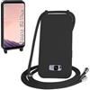 WenBaby Cover Compatible con Samsung Galaxy S8 Plus,Cellulare Girocollo Custodia con Cordino TPU Corda Silicone Case Bumper per Samsung Galaxy S8 Plus Custodia, Nero