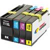 TONER EXPERTE® 4 XL Cartucce d'inchiostro compatibili con HP 711 711XL per Stampanti HP DesignJet T520 T120 CZ129A CZ130A CZ131A CZ132A | Alta Capacità