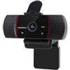 THRONMAX Stream GO X1 1080P HD Webcam with Built-In Noise-Reducing Dual Microphone, Automatic Low Light Correction, 105 Degree Extended View, Plug and Play USB Web Camera & Tripod Stand - Black