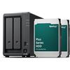 Synology DS725+ - Discstation NAS a 2 bay (AMD Ryzen 4 thread R1600 dual-core 4 GB RAM 2 porte RJ-45 1GbE), 8 TB bundle con 2 X HAT3300-4T