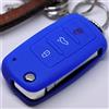 mt key Key Soft Case Cover per auto Cover protettiva in silicone Cover VW Skoda 3 pulsanti da 11/2009 / Colore: blu scuro