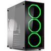 MYKA Case Gamign Cristal ATX 2 X USB2.0 1 USB 3.0 Ventole Halo CG-C01 (Verde)