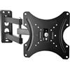 CLICLED Staffa TV Muro Orientabile Braccio Supporto Televisore Monitor da Parete Regolabile per TV LED da 14 Pollici a 42 Pollici - VESA 50x50mm 75x75mm 100x100mm 2 Snodi 117B