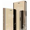 TingYR Cover per Samsung Galaxy S22 Ultra Custodia, Custodia Flip Traslucido Clear View Specchio Standing Cover, [Funzione Staffa] [Anti Graffio], Case Cover per Samsung Galaxy S22 Ultra.（d'oro）