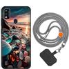 vingarshern Cover ZTE Blade A51 Custodia in Silicone Sottile,ZTE Blade A51 Cover Antiurto Con Motivo,ZTE Blade A51 Case Silicone Con Catena/Cordino per Cellulare,Modèle*05