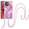 SNCLET Cover con Cordino per Motorola Moto G84 Custodia con Collana Staccabile Regolabile Antiurto TPU Edges PC Back Anti Scratch Custodia Marmo Protettiva Case per Motorola Moto G84,Marmo Viola
