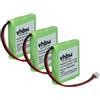 vhbw 3x batteria compatibile con Siemens Gigaset E455, E455 Sim, E450 Sim, E40, E450, E45 telefono fisso cordless (650mAh, 2,4V, NiMH)