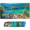 Guuogxan Tappetino Mouse Gioco, XXL 500 x 250 mm Grande Mouse Pad, Tappetino Scrivania con Base in Gomma Antiscivolo, Mousepad con Bordi Cuciti, per Computer, PC, Laptop, Regalo per Uomo (Vista sul lago) v-371