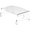 Dataflex Addit Rialzo Monitor 660 - Supporto per laptop e monitor in acrilico trasparente, supporta fino a 15 kg, porte per laptop accessibili, design salvaspazio