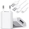 PhoneThrone Caricatore compatibile con iPhone [2 Pack ] Caricabatterie USB da Muro con 2 cavi da1M da Lightning a USB 5V-1A Alimentatore Ricarica Spina Compatibile con 13/SE/12/11/XS Max/XR/X/8/7/6