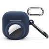 OEKSCENJ Custodia per Airpods di 4a generazione con custodia per airtag, custodia in silicone per localizzatore GPS Airtag, custodia morbida antiurto, antigraffio, anti-smarrimento, blu navy