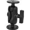 Jiawu Supporto a Doppia Sfera in Alluminio da 1,5 Pollici con 2 Piastre Rotonde, Braccio a Doppia Presa per Carichi Pesanti con Sfera da 1,5 Pollici/38 Mm/dimensione C