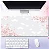 FANSU Stile Giapponese Tappetino Mouse, Tappetino Mouse XXL/XL/L, Tappetino Mouse Gaming con Base Gomma Antiscivolo e Bordi Cuciti, Mouse Pad per Ufficio e Casa (Grigio Chiaro,700x300mm)