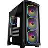 Enermax STARRYKNIGHT SK30 Custodia E-ATX per giochi per PC; Design frontale a rete curva (3 frontali SquA RGB indirizzabili da 14 cm; 1 frontale nero da 12 cm)