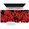 Hixingo Liquido Astratto Tappetino Mouse XXL/XL/L, 3D Gaming Con Base Antiscivolo e Bordi Cuciti, Per Ufficio e Casa (1000x500x3mm, Rosso)