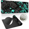 Hixingo Tappetino Mouse XXL/XL/L, Polpo Multicolore Gaming con Base Antiscivolo e Bordi Cuciti per Casa Ufficio (1200x600x3mm, Verde)