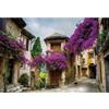 YongFoto 2,5x1,8m Sfondo fotografico della città europea Italia Antico villaggio Casa in mattoni Albero in fiore Vicolo Sfondo fotografico per Viaggi Vacanze Bambini Adulti Ritratt studio fotografico