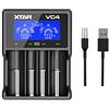 XTAR VC4, caricabatterie 18650 a 4 alloggiamenti 18650, caricabatterie rapido con display LCD, per batterie ricaricabili al litio Ni-MH Ni-Cd AA AAA 10440 26650 14500 16340 18560 25500