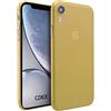 doupi UltraSlim Custodia per iPhone Xr (iPhone 10r) 6,1 pollici, satinato fine piuma facile mat semi trasparente Cover, arancio