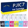 RTEUYH Cartucce di inchiostro compatibili sostitutive per EPSON PJIC7 PJIC7-K PJIC7-C PJIC7-M 28ML da utilizzare con stampanti PP-100N PP-50 PP-50BD PP-100 6-pack