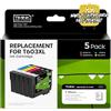 Timink 603 XL Cartucce d'inchiostro Compatibili per EPSON 603 603XL Sostituzione con Epson EWF-2810 WF-2830 WF-2850 XP-2100 XP-2105 XP-3100 XP-3105 XP-4100 XP-4105 (5 Pezzi)