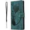 Nodigao Compatibile per Samsung Galaxy A16 4G 5G Cover Gatto a Libro Book Pelle PU Portafoglio Magnetica con Disegni Motivo Antiurto Case Flip Protettiva Custodia - Verde B