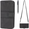 TOUCASA Cover per Samsung Galaxy S21 FE, Cover Portafoglio con Regolabile Collana Case con Laccio Tracolla PU Pelle Portafoglio, Flip Cover a Libro Custodie Protettivo (Nero)