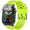 Blueshaweu Cinturino compatibile con Uaue T50S 1,85, in morbido silicone sportivo, classico, ricambio per smartwatch uaue/VKROBAG/Doner ton T50s (verde)