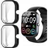 Blueshaweu Custodia per smartwatch T60 1,91, flessibile TPU protezione completa con pellicola protettiva antigraffio Custodia compatibile con uaue/Dyurwa/‎CASCHO/Matast T60. (Nero+Nero)