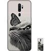HopMore Nero Cover per Oppo A9 2020 / A5 2020 Silicone Morbide Disegni Custodie Bella Custodia Antiurto Gomma Case Morbido Caso Gel AntiGraffio - Farfalla Gatto
