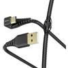 Hama Cavo di ricarica/dati Gamer (cavo USB-A a USB-C, ad angolo, compatibile con Samsung, Huawei, LG, Sony, Xiaomi, Wiko, resistente, lunghezza 1,5 m), colore: Nero