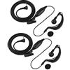 Bewinner Auricolari Walkie Talkie, Presa a 2 pin da 2,5 mm 2 PCS Cuffie PTT Per Ascolto e Conversazione Auricolari Radio a Due Vie Per Orecchio Sinistro o Orecchio Destro Con Pulsante PPT,Microfono Nascosto