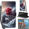 Haninsuze Cover per Xiaomi Redmi Note 13 Pro 5G Custodia Cover Pelle Libro Portafoglio con Porta Carte Magnetica Protezione Antiurto Cuoio Flip Case Custodia Cover per Redmi Note 13 Pro 5G, Rose