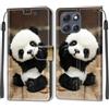 KENHONER Custodia per Motorola Moto G86 5G, Panda | Portafoglio Pelle PU, Magnetica, Resistente Agli Urti, Scomparto Carte Credito, Pieghevole, Flip Libro, Motivo