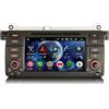 erisin 8 Core Android 14 Autoradio GPS Navigatore adatto per BMW Serie 3 E46 M3 Rover75 MG ZT Supporto Wireless Carplay DVD DSP Bluetooth Wifi DAB+ Touchscreen 4GB RAM + 64GB ROM