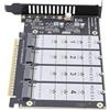 Lazmin112 Scheda Adattatore PCIe M.2, Scheda di Espansione SSD NVMe a 4 Slot con velocità 4x128 Gbps e Indicatori LED, Supporta SSD PCIe 3.0 4.0 5.0 e M.2 NVMe, per PC Desktop