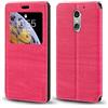 Shantime Custodia Flip in Pelle PU con Finestra Visibile e Chiusura Magnetica Invisibile Compatibile con Artfone Smart 500, Protezione Totale (Rosso rosa)