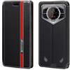 Shantime Custodia Flip in Pelle PU Bicolore con Chiusura Magnetica Invisibile Compatibile con Doogee S200, Cover Elegante e Protettiva (Nero)
