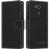 Shantime Custodia in Pelle PU a Righe Compatibile con Saiet Smart Senior STS550, Cover Portafoglio con Chiusura Magnetica, Scomparti Carte e Funzione Stand (Nero)