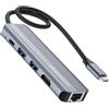 Glomtheia Hub USB C HDMI Ethernet Dock per MacBook Pro/Air, adattatore multiporta Mac con HDMI 4K, USB 3.0, ricarica rapida PD 100 W, Ethernet Gigabit