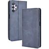 Topme Cover per Samsung Galaxy A13 4G (6.6 Inches) Custodia Case, Custodia per Telefono in Pelle Elegante Slot per Schede Testurizzato.Blu