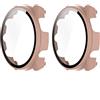 GMUJIAO [2 Pack Cover per Garmin Forerunner 965,Custodia Rigida con Vetro Temperato,Protezione Totale Ultra Sottile HD Clear Pellicola Protettiva-Rosa