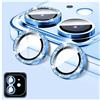LucBuy Protezione per Obiettivo Della Fotocamera Compatibile con iPhone 12/12 Mini, Copertura per Fotocamera in Vetro Temperato Glitterato, Anelli Metallici Individuali