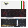 new net - Tastiera Compatibile con Notebook Acer Nitro 5 AN515-56, AN515-57, AN515-58, AN517-41, AN517-42 [Senza Frame - Colore Tasti Rosso - Retroilluminata - Layout ITA]
